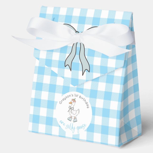 One Silly Goose Blue Birthday Favour Box (Front)