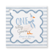 One Silly Goose Blue Bow 1st Birthday