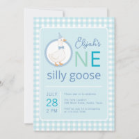 One Silly Goose Blue Party Hat Boy First Birthday