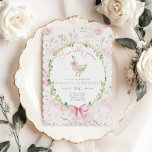 One Silly Goose Blush pink Bow Girl 1st Birthday  Invitation<br><div class="desc">One Silly Goose Blush pink Bow Girl 1st Birthday Invitation
Matching items are available.</div>