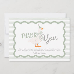 One Silly Goose Boy 1st Birthday Flat Thank You Card