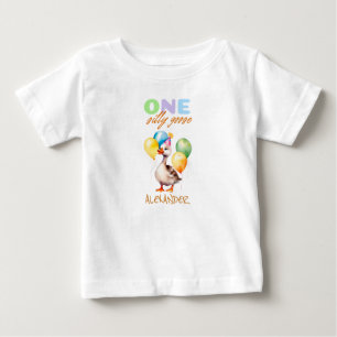 One Silly Goose Boy 1st Birthday Guest of Honour Baby T-Shirt