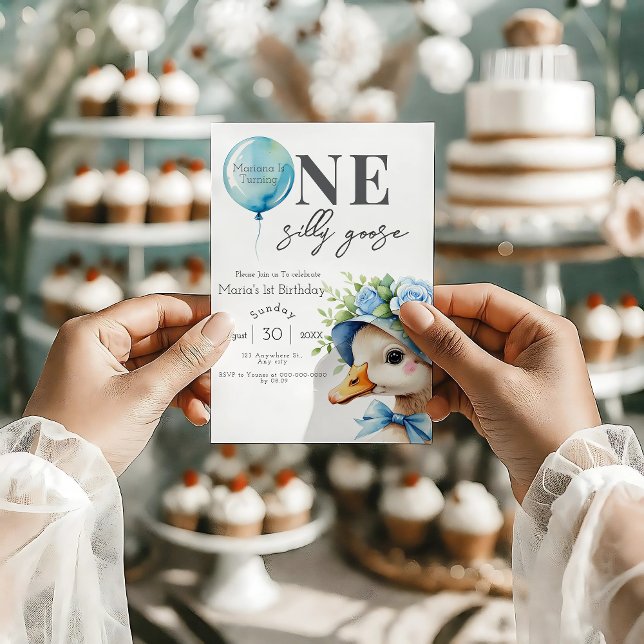 One Silly Goose Boy 1st Birthday  Invitation (Creator Uploaded)
