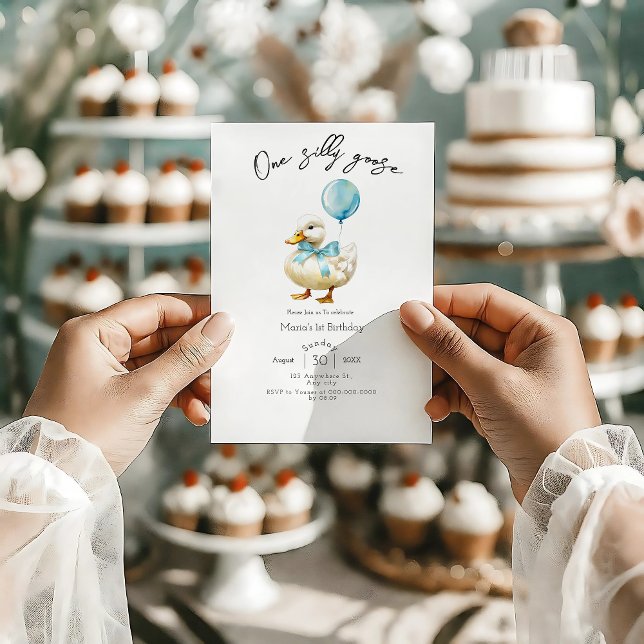 One Silly Goose Boy 1st Birthday  Invitation (Creator Uploaded)