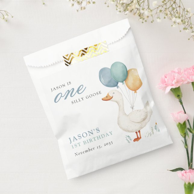 One Silly Goose Boy 1st Birthday Party Favour Bags (Sealed)