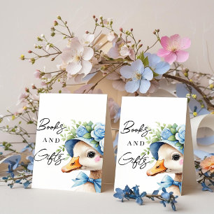One Silly Goose Boy baby shower books gifts Pedestal Sign