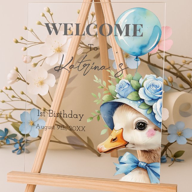 One Silly Goose Boy Birthday  Acrylic Sign (Creator Uploaded)