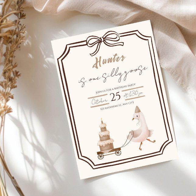 One Silly Goose Boy Birthday Invitation  (Creator Uploaded)