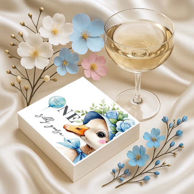 One Silly Goose Boy Birthday  Napkin (Creator Uploaded)