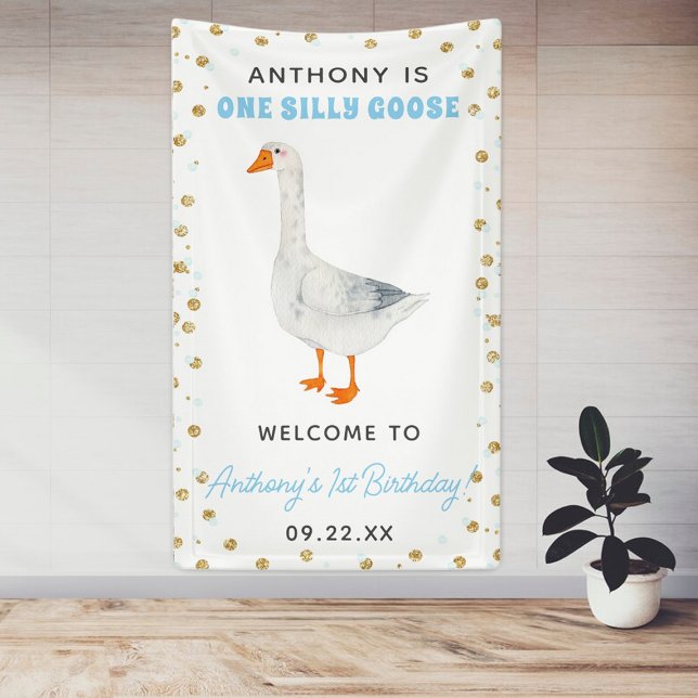 One Silly Goose Boys 1st Birthday Party Welcome Banner (Creator Uploaded)