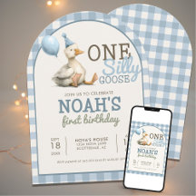 One Silly Goose Customised Blue 1st Birthday Arch