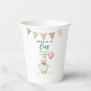 one silly goose cute 1st birthday paper cups