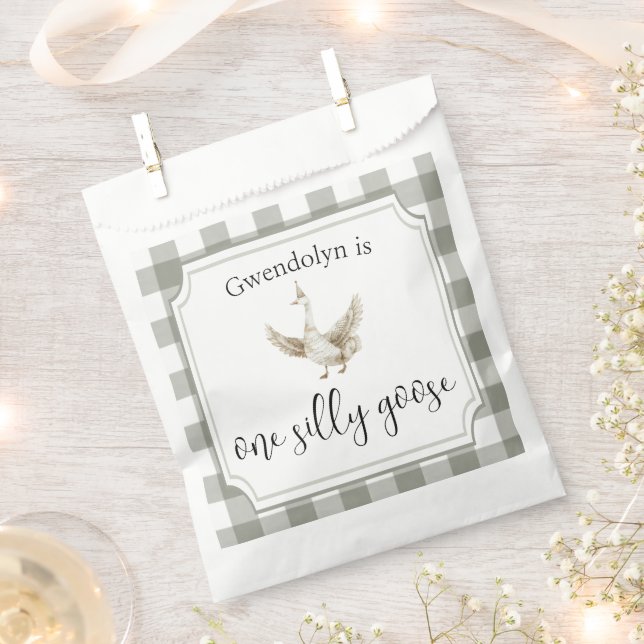 ONE Silly Goose Cute Kid's 1st Birthday Party Favour Bags (Clipped)