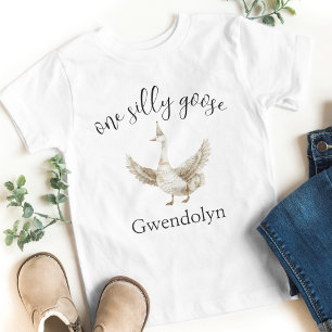"One Silly Goose" Cute Picnic First Birthday Party Toddler T-Shirt