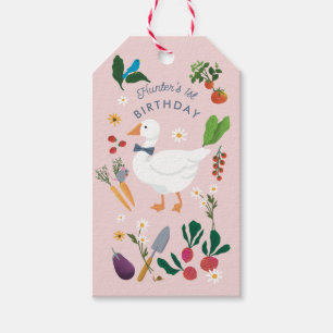 One Silly Goose Farmer Garden Theme Pink Gift Tags
