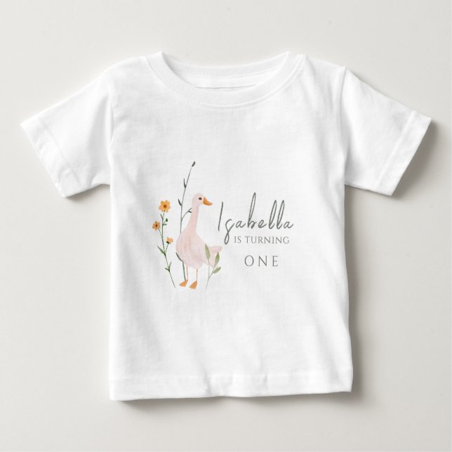 One Silly Goose Fest Birthday Minimalism Classic  Baby T-Shirt (Front)
