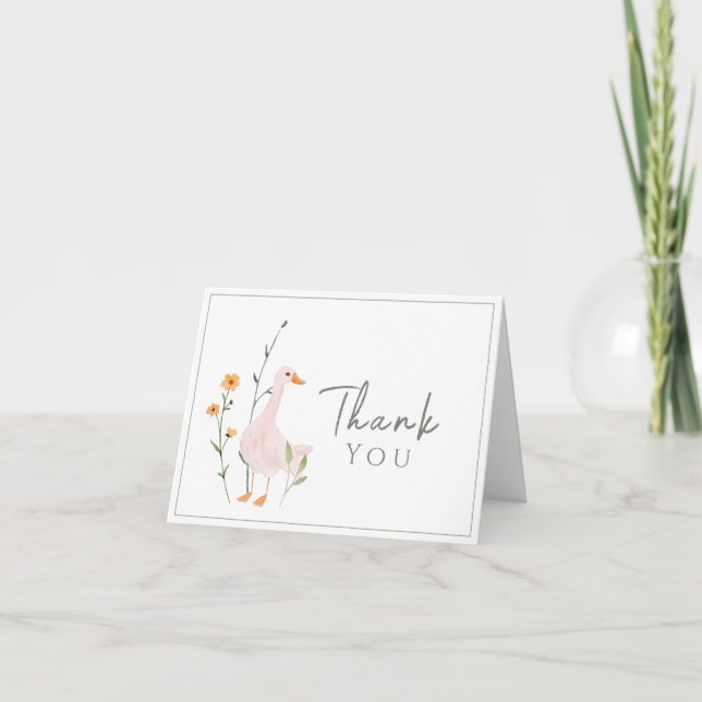 One Silly Goose Fest Birthday Minimalism Classic Thank You Card (Front)