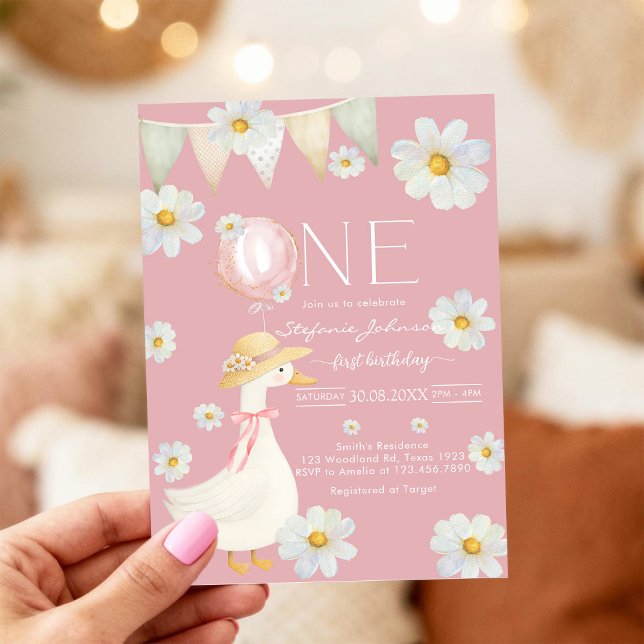 ONE Silly Goose First Birthday Invitation (Creator Uploaded)