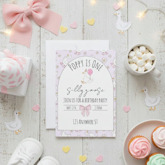 one silly goose first birthday invite