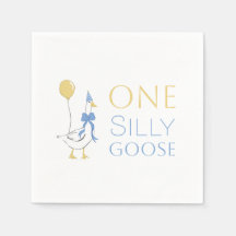 One Silly Goose First Birthday Napkin