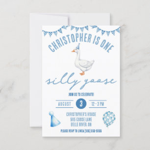 One Silly Goose, First Birthday Party Invitation