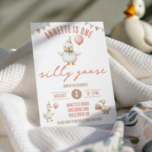One Silly Goose, First Birthday Party Invitation