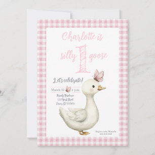 One Silly Goose First Birthday Party Invitation