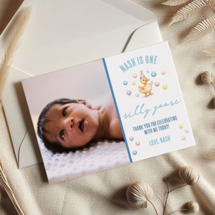 One Silly Goose, First Birthday Party Thank You Card