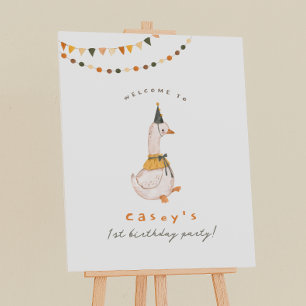 One Silly Goose First Birthday Party Welcome Sign
