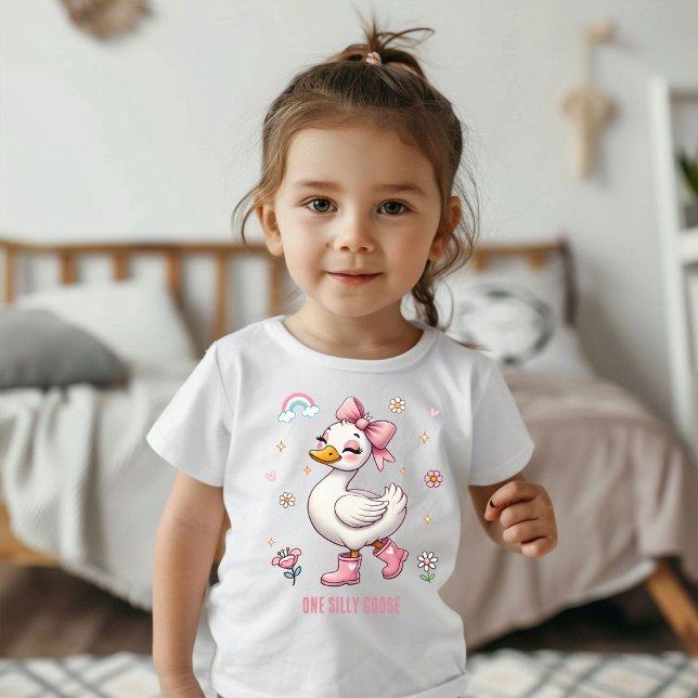 One Silly Goose Flower Garden  1st Birthday Baby T-Shirt (Creator Uploaded)