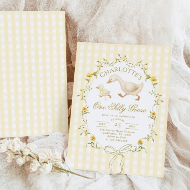 One Silly Goose Gender neutral 1st Birthday Invitation (Creator Uploaded)