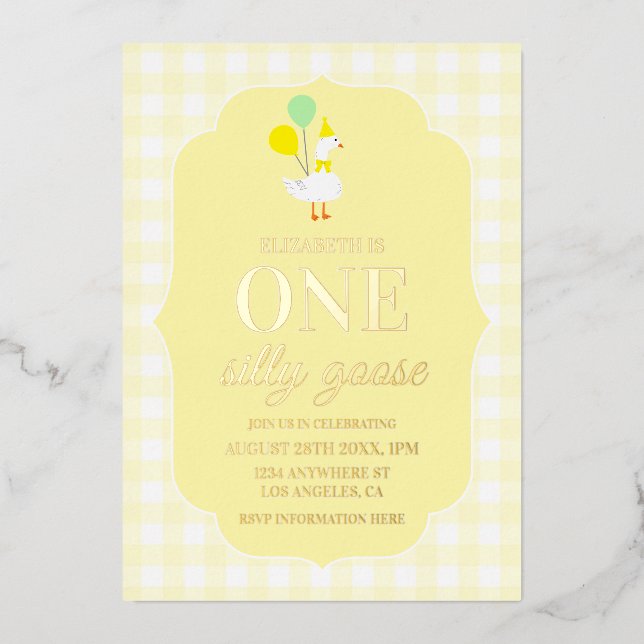 One Silly Goose Gingham 1st Birthday (Front)