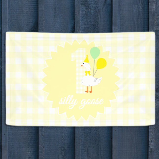 One Silly Goose Gingham 1st Birthday Banner (Creator Uploaded)