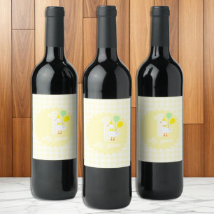 One Silly Goose Gingham 1st Birthday Drink Label