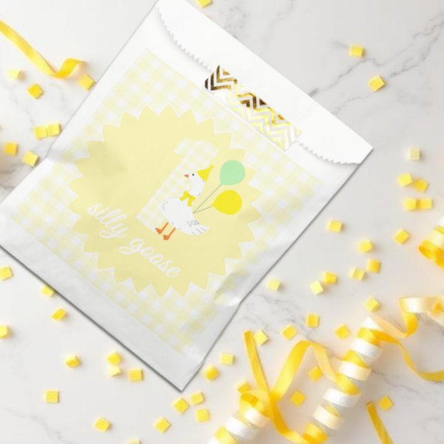 One Silly Goose Gingham 1st Birthday Favour Bags (Creator Uploaded)