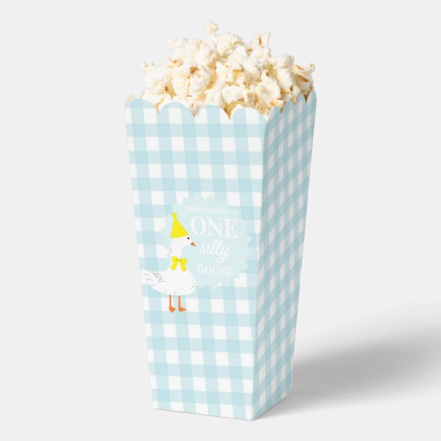 One Silly Goose Gingham 1st Birthday Favour Box (Popped)