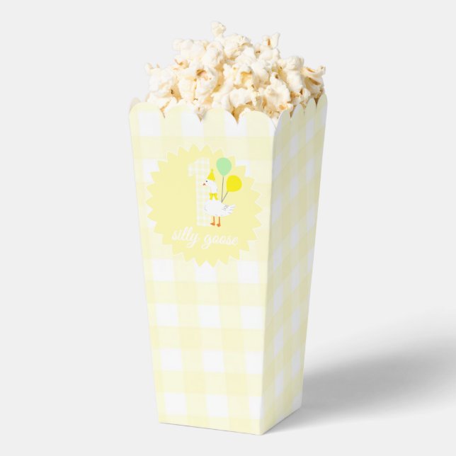 One Silly Goose Gingham 1st Birthday Favour Box (Popped)