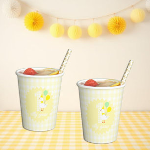 One Silly Goose Gingham 1st Birthday Paper Cups