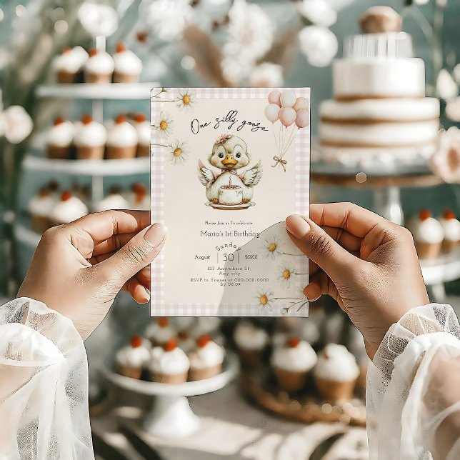 One Silly Goose Girl 1st Birthday  Invitation (Creator Uploaded)