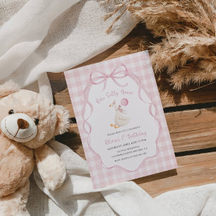 One Silly Goose Girl 1st Birthday Party Invitation