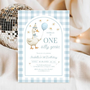 One Silly Goose Girl 1st Birthday Party Invitation