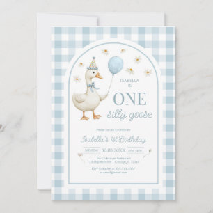 One Silly Goose Girl 1st Birthday Party Invitation