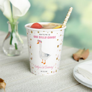 One Silly Goose Girls 1st Birthday Party Paper Cups