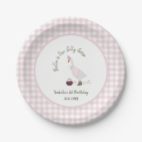 One Silly Goose Girls Pink Gingham 1st Birthday