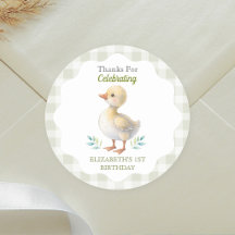 One Silly Goose Green Gingham Baby First Birthday