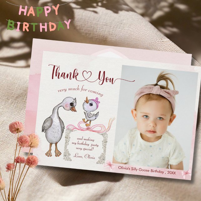 One Silly Goose Mama & Baby Pink Thank You Card (One Silly Goose Mama & Baby Pink Thank You Card)