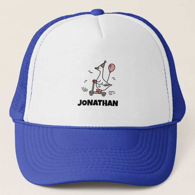 One Silly Goose on the Loose Funny T-Shirt Trucker Hat (Front)