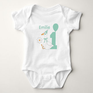 One silly Goose Personalize name First birthday Baby Bodysuit