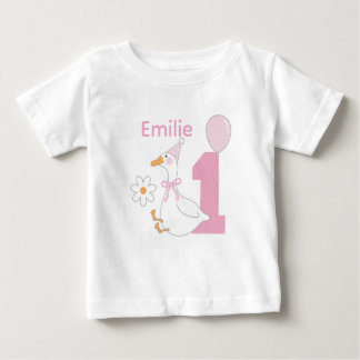 One silly Goose Personalize name First birthday Baby T-Shirt