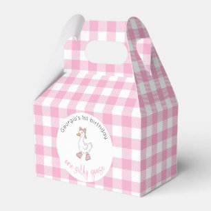 One Silly Goose Pink 1st Birthday Favour Box